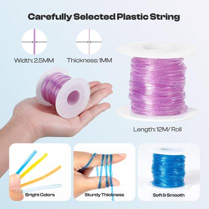 Imagem de Kit de artesanato Caydo Lanyard String com 40 rolos de corda Gimp