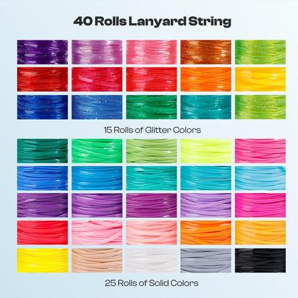 Imagem de Kit de artesanato Caydo Lanyard String com 40 rolos de corda Gimp