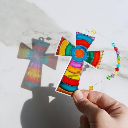 Imagem de Kit de artesanato Cross Suncatchers Winlyn 27 conjuntos para crianças e adultos