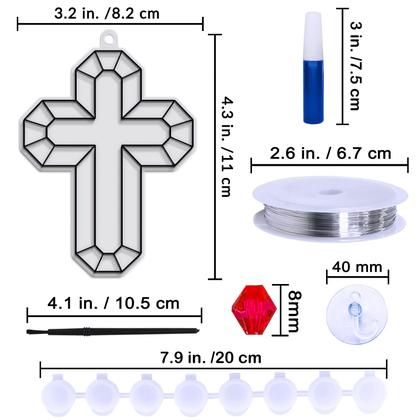 Imagem de Kit de artesanato Cross Suncatchers Winlyn 27 conjuntos para crianças e adultos