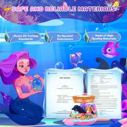 Imagem de Kit de artesanato Nicella Mermaid Terrarium com luz noturna LED para meninas de 5 a 12 anos