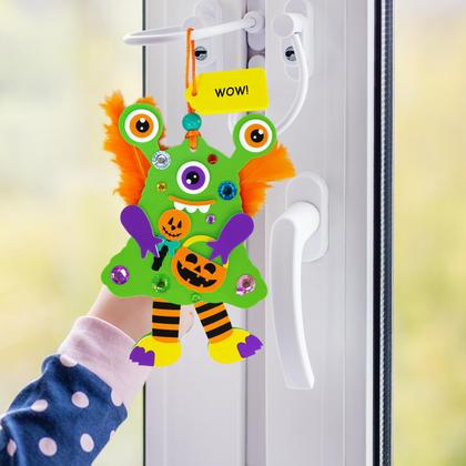 Imagem de Kit de artesanato Winlyn Halloween Monster Ornament para crianças, 24 conjuntos