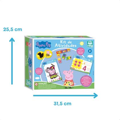 Imagem de Kit de Atividades Educação Infantil Peppa Pig Jogo Memória Pintura Dominó Cordenação Brinquedo Educativo - Nig 0527 Nig Brinquedos