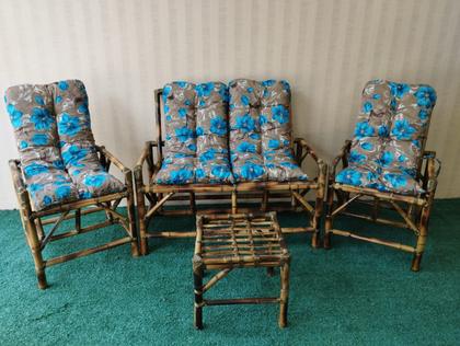 Imagem de Kit De Bambu De Alta Qualidade sofá + 2 Cadeiras E 1 Mesa De Centro