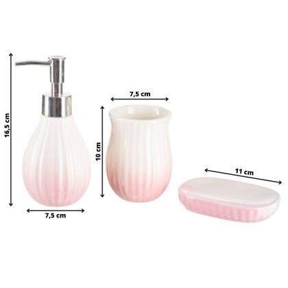 Imagem de Kit de banheiro em cerâmica com 3 peças 