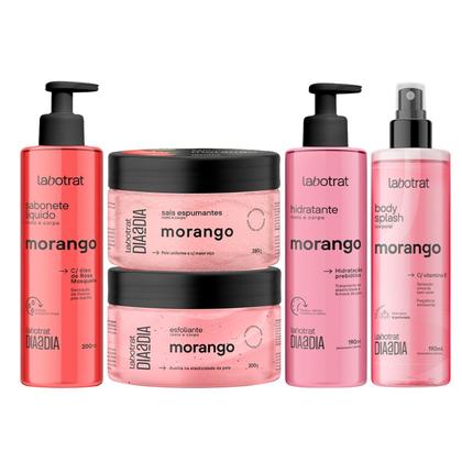 Imagem de Kit de banho dia a dia morango c/ body splash labotrat (5 produtos)