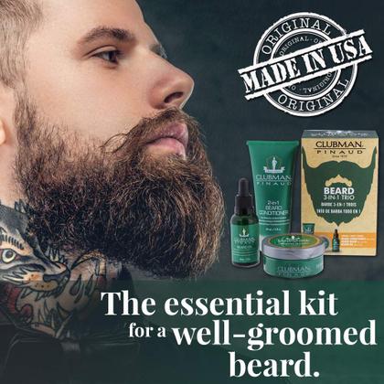 Imagem de Kit de barba Óleo de bálsamo condicionador de barba Clubman Pinaud