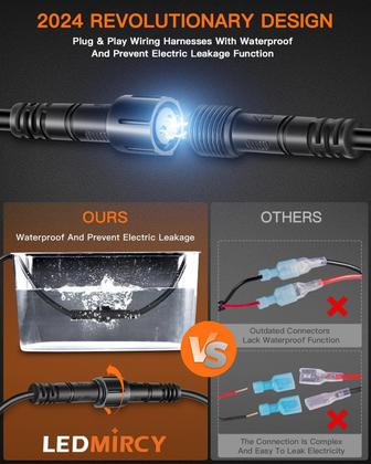 Imagem de Kit de barra de luz LED LEDMIRCY de 7 polegadas com fiação de interruptor basculante