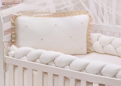 Imagem de Kit  de berço americano trançado com trança inteira de 3 metros 100 algodão menino e menina