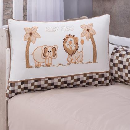 Imagem de Kit de Berço Baby Zoo Completo 09 Peças Enxoval Quarto de Bebê Cor Bege