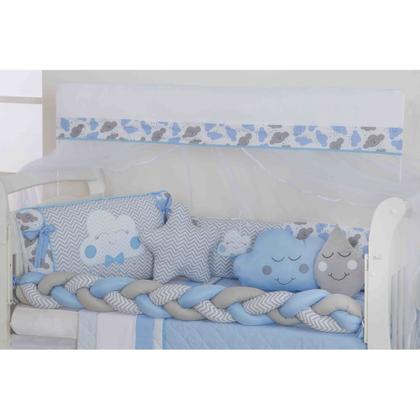 Imagem de Kit de berco masculino e feminino nuvem de amor principe e princesa com 12 pçs com saia e protetor