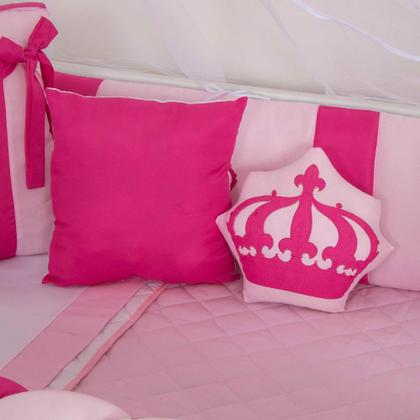 Imagem de Kit de berco masculino e feminino nuvem de amor principe e princesa com 12 pçs com saia e protetor