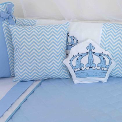 Imagem de Kit de berco masculino e feminino nuvem de amor principe e princesa com 12 pçs com saia e protetor