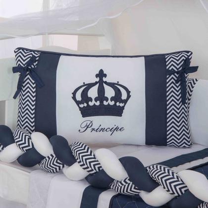 Imagem de Kit de berco masculino e feminino nuvem de amor principe e princesa com 12 pçs com saia e protetor