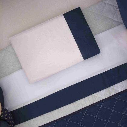 Imagem de Kit de berco masculino e feminino nuvem de amor principe e princesa com 12 pçs com saia e protetor