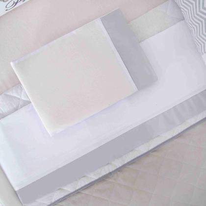 Imagem de Kit de berco masculino e feminino nuvem de amor principe e princesa com 12 pçs com saia e protetor