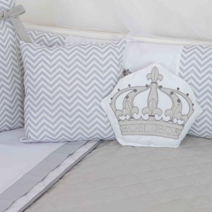 Imagem de Kit de berco masculino e feminino nuvem de amor principe e princesa com 12 pçs com saia e protetor