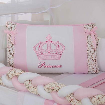 Imagem de Kit de berco masculino e feminino nuvem de amor principe e princesa com 12 pçs com saia e protetor