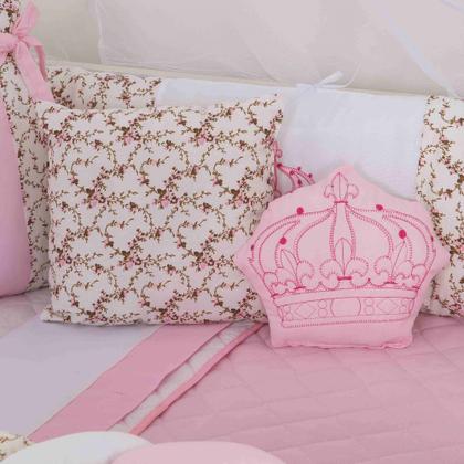 Imagem de Kit de berco masculino e feminino nuvem de amor principe e princesa com 12 pçs com saia e protetor