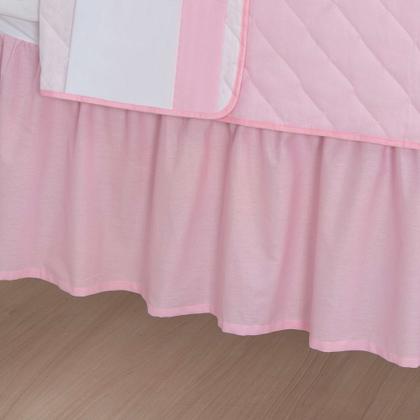 Imagem de Kit de berço quarto de bebe bordado completo doce nuvem com mosquiteiro e saia algodão com 12 pçs