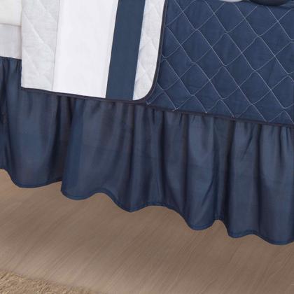 Imagem de Kit de berço quarto de bebe bordado completo doce nuvem com mosquiteiro e saia algodão com 12 pçs