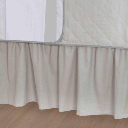 Imagem de Kit de berço quarto de bebe bordado completo doce nuvem com mosquiteiro e saia algodão com 12 pçs