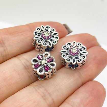 Imagem de Kit de Berloques em Prata 925 com Zircônias Elegância Floral
