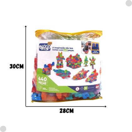 Imagem de Kit De Blocos Blocolândia Sacola 440 Peças 2728 - DISMAT