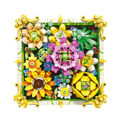 Imagem de Kit de Blocos de Montar Cadina Quadro de Flores Decorativo Com 539 Peças