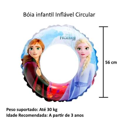 Imagem de Kit de Boias para Piscina e Praia Frozen Anna e Elsa Circular e de Braços