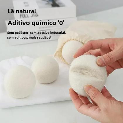 Imagem de Kit de Bolas Secadoras de Lã Reutilizáveis - Macias e 3/4/5cm