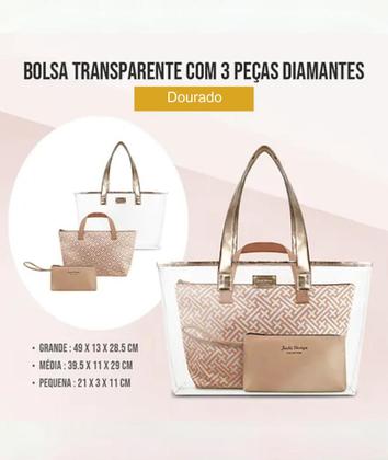 Imagem de Kit De Bolsa Diamantes C/ 3 Pçs - Jacki Design