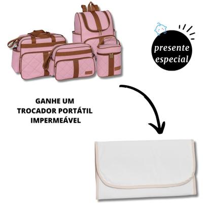 Imagem de Kit de Bolsa Maternidade 5 Peças com Mochila Paris