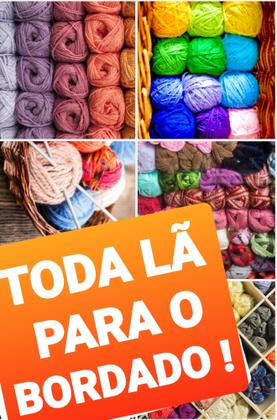 Imagem de Kit De Bordar Completo: Tela Pintada Talagarça + Lã + Agulha + Manual...