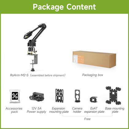 Imagem de Kit de braço robótico Waveshare Roarm-M2-S 4-DOF ESP32 Wireless Control