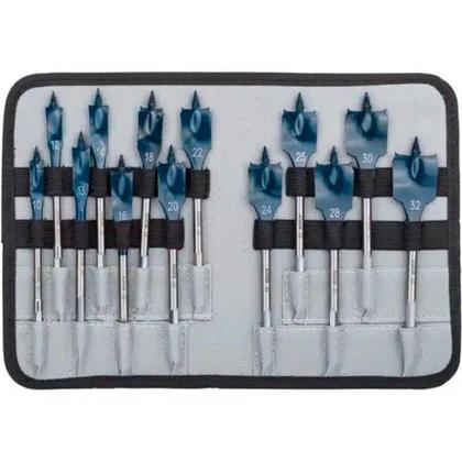 Imagem de Kit de Brocas Chatas para Madeira com 13 Peças de 10 à 32 MM X 152 MM BOSCH
