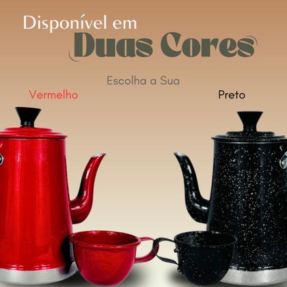 Imagem de Kit de Bule e Xícaras para Chá e Café Alumínio Colorido 8 Peças