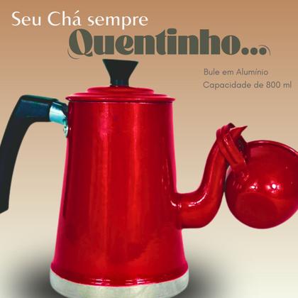 Imagem de Kit de Bule e Xícaras para Chá e Café Alumínio Colorido 8 Peças
