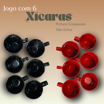 Imagem de Kit de Bule e Xícaras para Chá e Café Alumínio Colorido 8 Peças