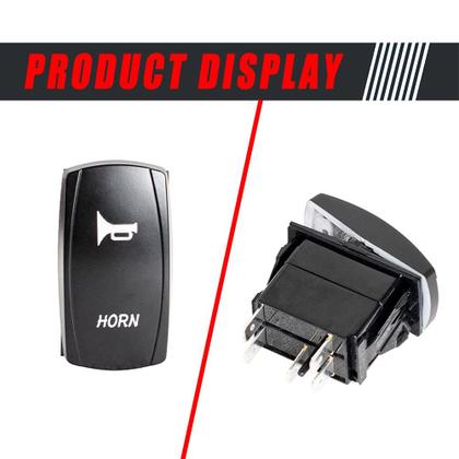 Imagem de Kit de buzina UTV universal de 12 V com interruptor basculante azul Polaris, etc