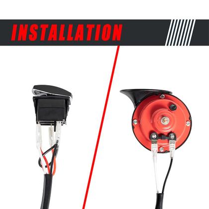 Imagem de Kit de buzina UTV universal de 12 V com interruptor basculante azul Polaris, etc