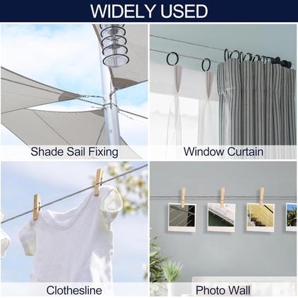 Imagem de Kit de cabos de aço inoxidável phepetroll 1/8 66 pés com esticadores M5