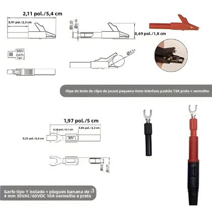 Imagem de Kit De Cabos De Multímetro Banhados a Ouro Profissional, Conjunto De Cabos De Teste Atualizáveis Com