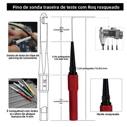 Imagem de Kit De Cabos De Multímetro Banhados a Ouro Profissional, Conjunto De Cabos De Teste Atualizáveis Com