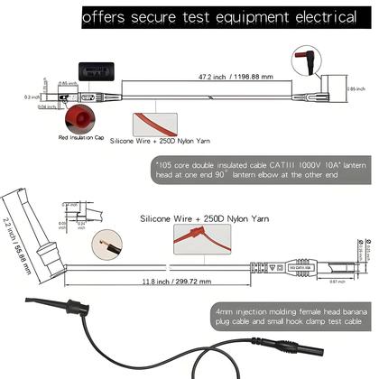 Imagem de Kit De Cabos De Multímetro Banhados a Ouro Profissional, Conjunto De Cabos De Teste Atualizáveis Com