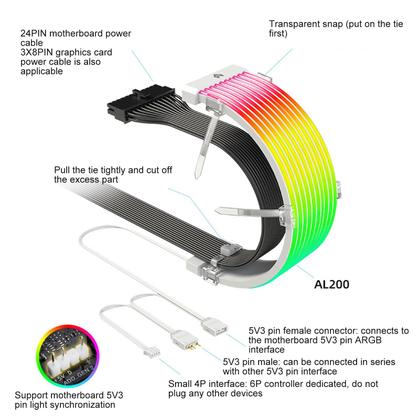 Imagem de Kit de cabos extensíveis ARGB Cabo PSU GOWENIC