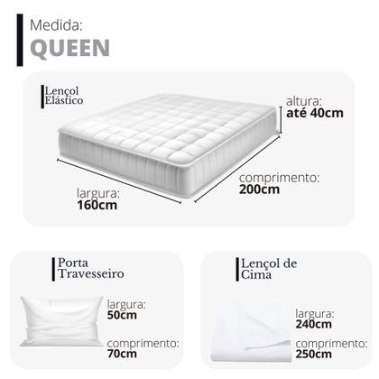 Imagem de Kit de Cama Queen - Lencois e Fronhas - 200 Fios - Deluxe