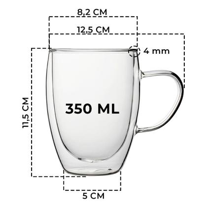Imagem de Kit De Canecas Para Café Com Parede Dupla 350ml Com 4 Unidades
