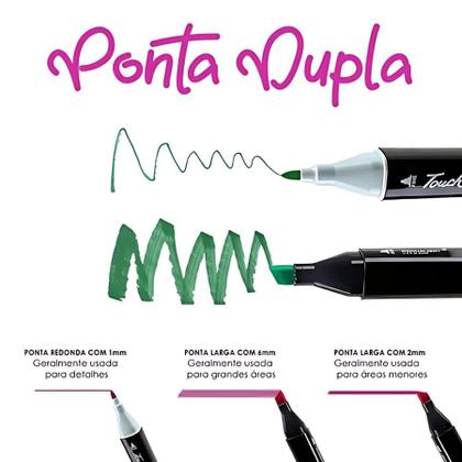 Imagem de Kit de Canetas para Esboço  24 Cores Ponta Dupla para Ilustrações