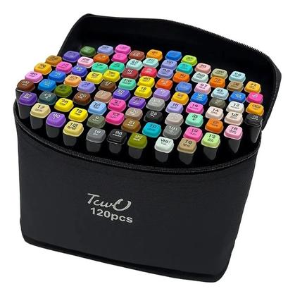 Kit de Canetinhas Touch 120 Cores Profissional - Maleta / Conjunto